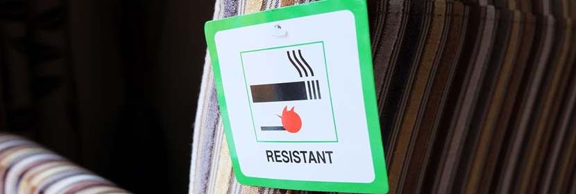 fire retardant foam upholstery fire label