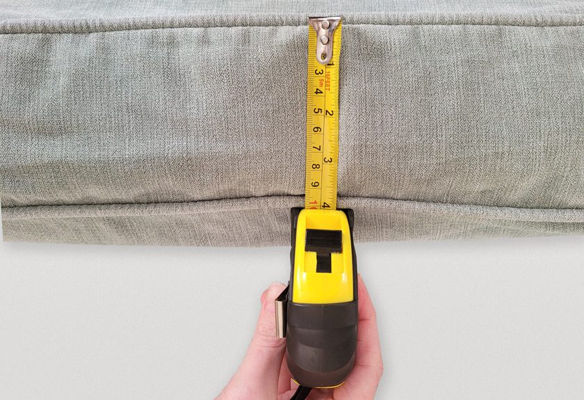measuring cushion thickness